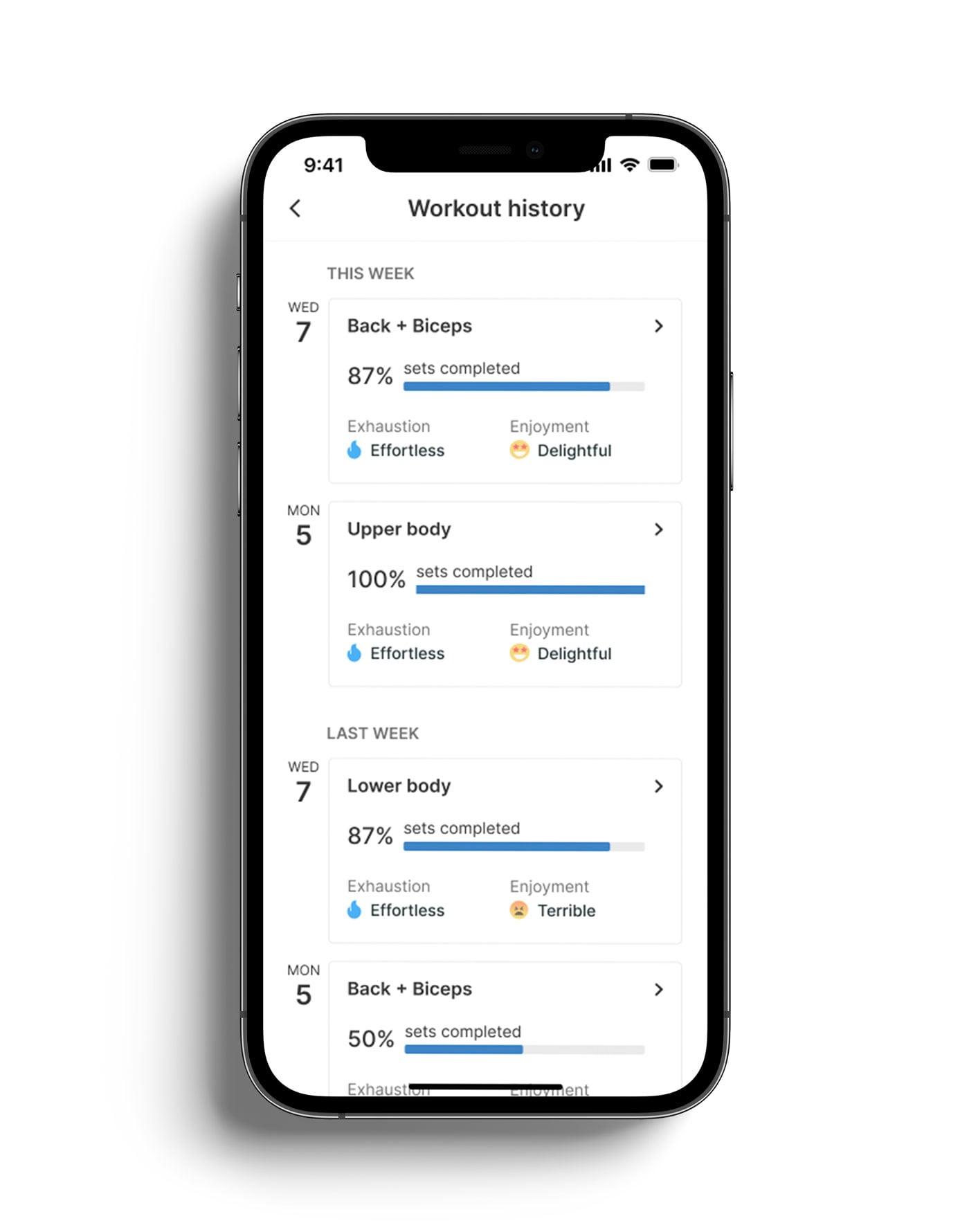 A mockup of the coaching app showcasing the different features.
